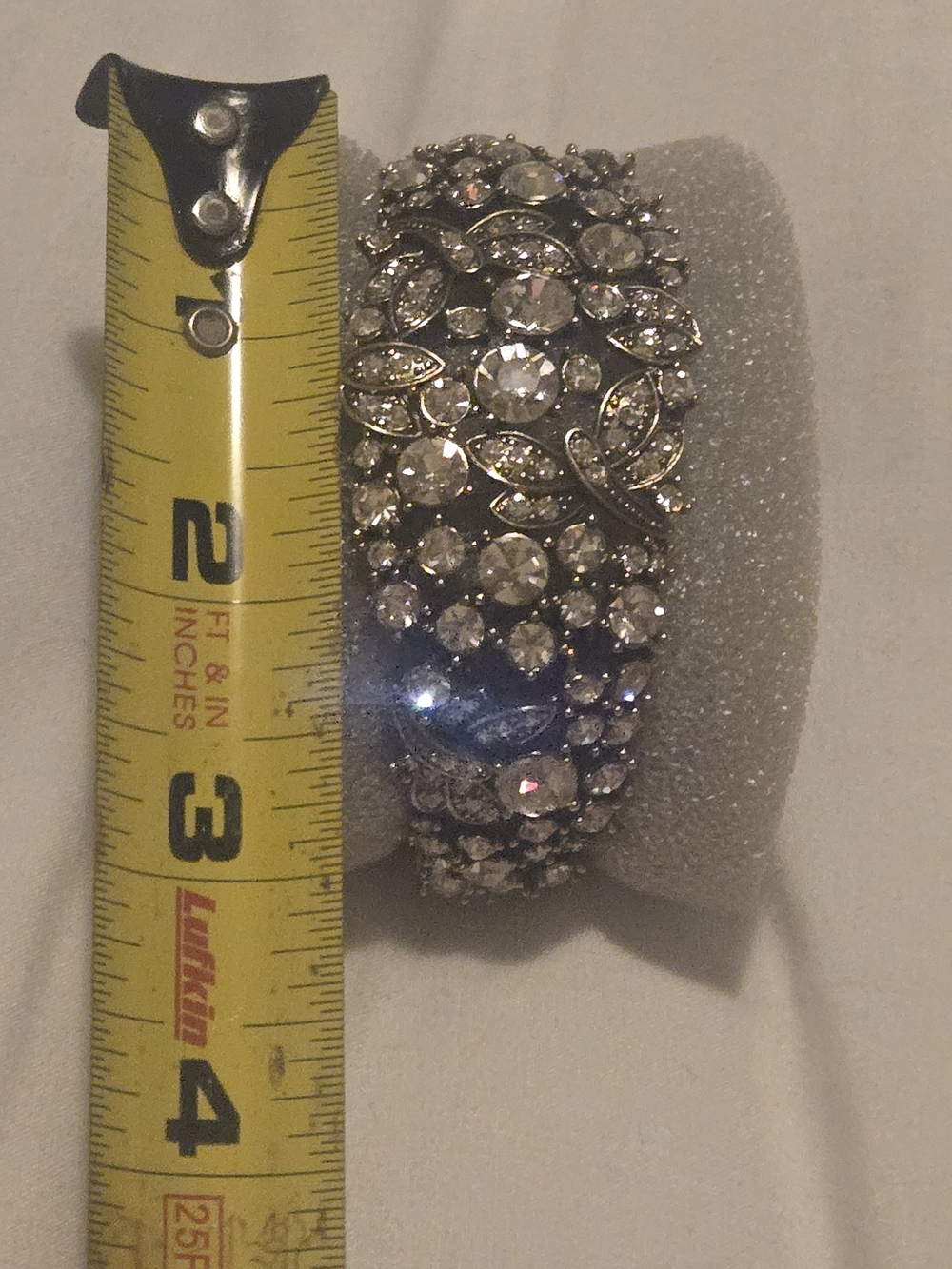 Heidi Daus Silver-Tone Crystal Leaf Statement Cuff Bracelet - Picture 6 of 8